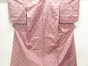 アンティーク　抽象模様織出し銘仙単衣着物